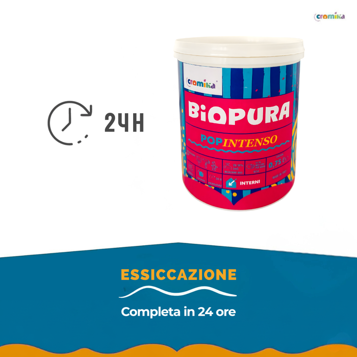 Pittura murale super lavabile coprente per interni popintenso *** formato 0,750 lt, colore- blu splash, confezione 1