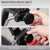 Pedaliera per Braccia e Gambe con Schermo LCD, Altezza e Resistenza Regolabile, 56x44-56x75-97 cm