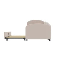 Divano con Letto Estraibile Imbottito in Velluto a Forma di Fiore, per Camera da Letto e Soggiorno, 90x200 cm, Senza Materasso, Rosa