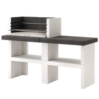 Barbecue in cemento orlando con griglia regolabile e piano d'appoggio