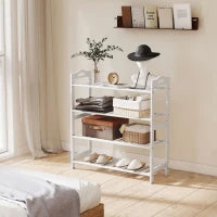 Scaffalatura per Scarpe in Bambù per 12 Paia di Scarpe per Ingresso Corridoio Camera da Letto 67,5x24,7x72 cm Bianco