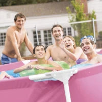 28290NP - Piscina Metal Frame Rosa 244X76Cm