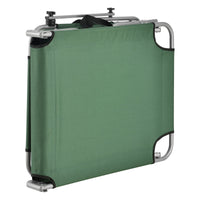 Lettino prendisole con parasole reclinabile argento opaco poliestere acciaio verde scuro 03_0006409