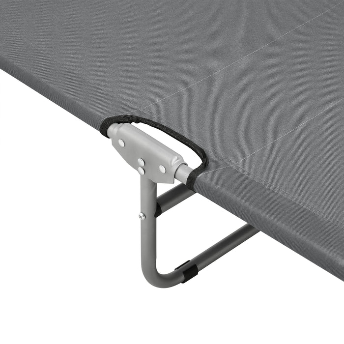 Lettino Prendisole Carcao con Schienale Reclinabile Sdraio Mare Portatile - Grigio Scuro casa.pro