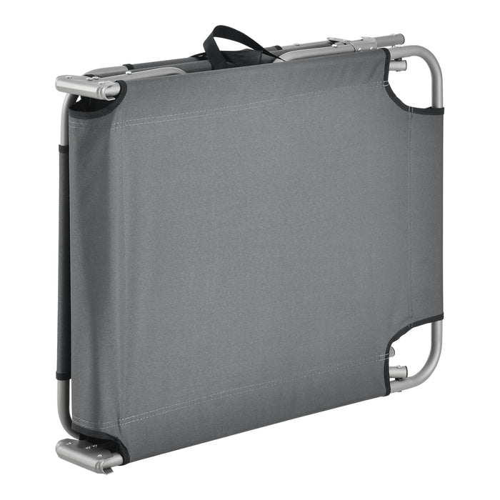 Lettino Prendisole Carcao con Schienale Reclinabile Sdraio Mare Portatile - Grigio Scuro casa.pro