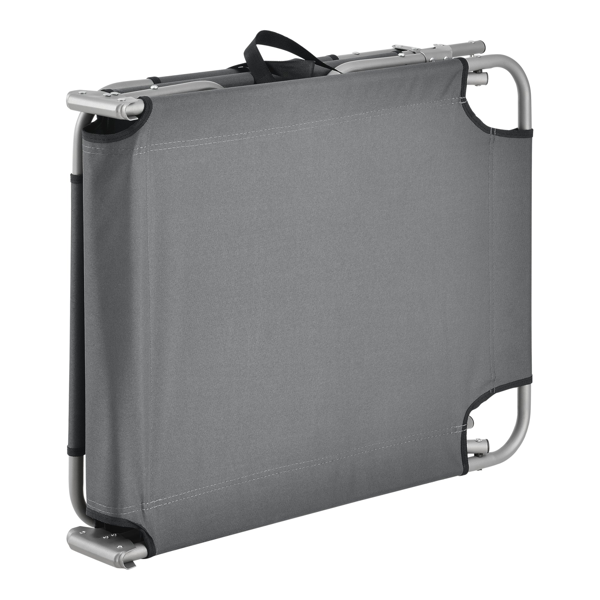 Set di 2 Lettini Prendisole Carcao con Schienali Reclinabili Sdraio Portatile - Grigio Scuro casa.pro