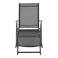 Lettino prendisole reclinabile 160° con braccioli 150 x 65 x 86 cm nero 03_0006406