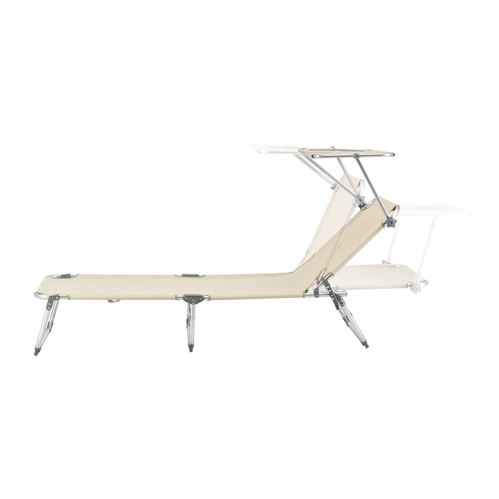 Lettino prendisole con parasole in alluminio poliestere argento opaco beige 03_0006412