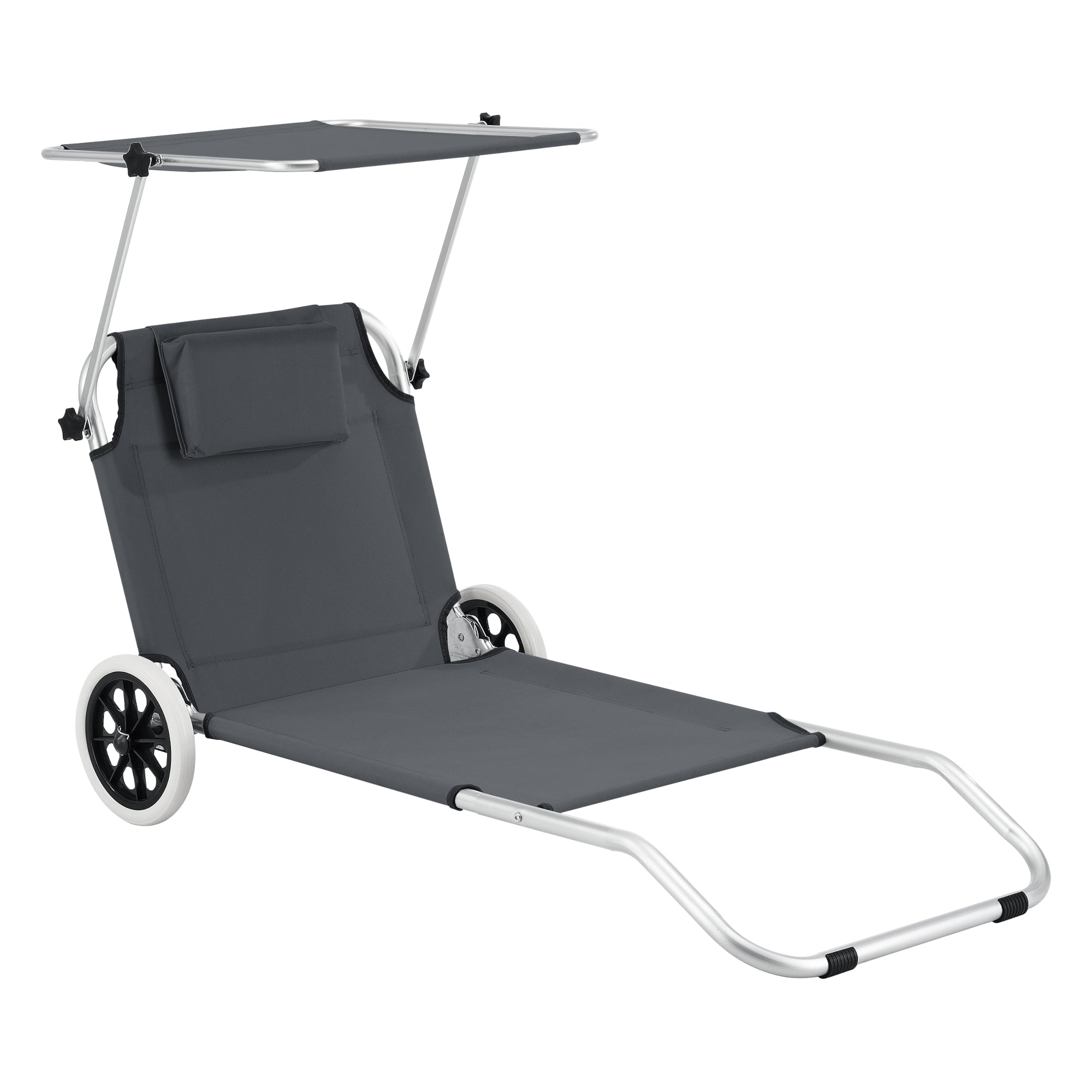 Lettino prendisole su ruote lazkano alluminio poliestere argento opaco grigio scuro 03_0006421