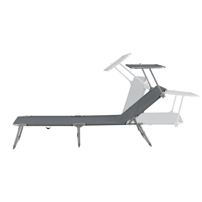 Lettino Prendisole Getaria con Tettuccio Parasole Sdraio Portatile - Grigio Scuro [en.casa]