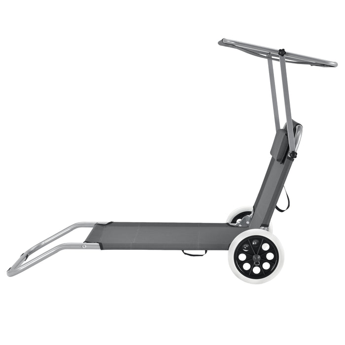 Lettino Prendisole Falun Sdraio Pieghevole con Ruote - Antracite casa.pro