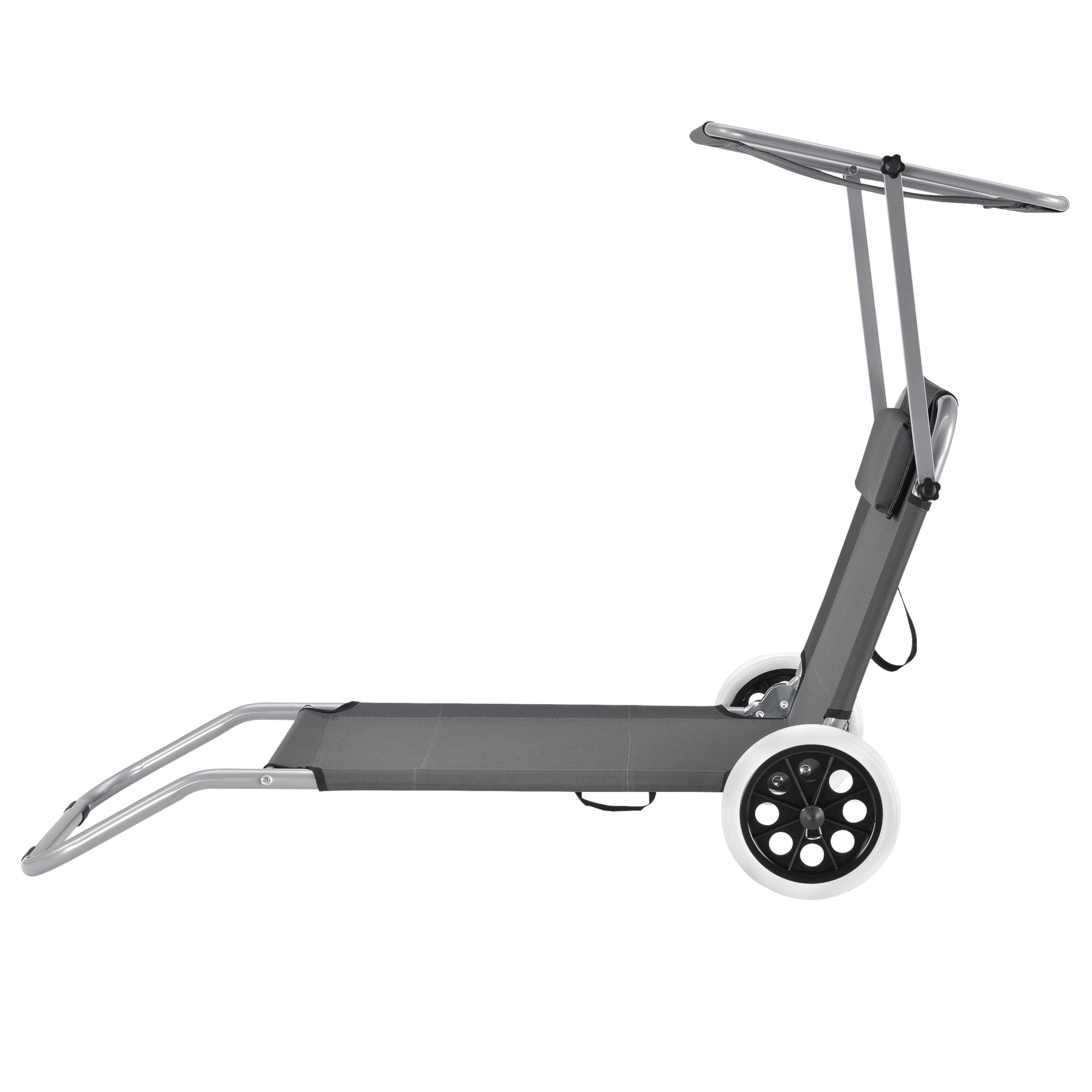 Set Falun 2 Lettini Prendisole Pieghevoli Sdraio con Ruote - Grigio Scuro casa.pro