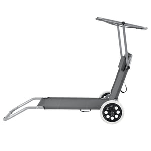 Set Falun 2 Lettini Prendisole Pieghevoli Sdraio con Ruote - Grigio Scuro casa.pro