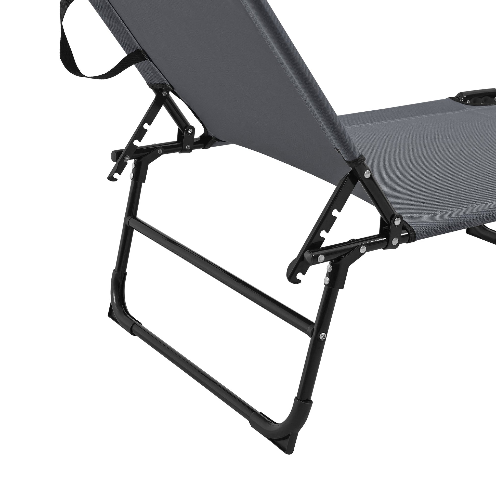 Set di due sdraio pieghevoli con tetto parasole relax in acciaio 190 cm grigio scuro 03_0004512
