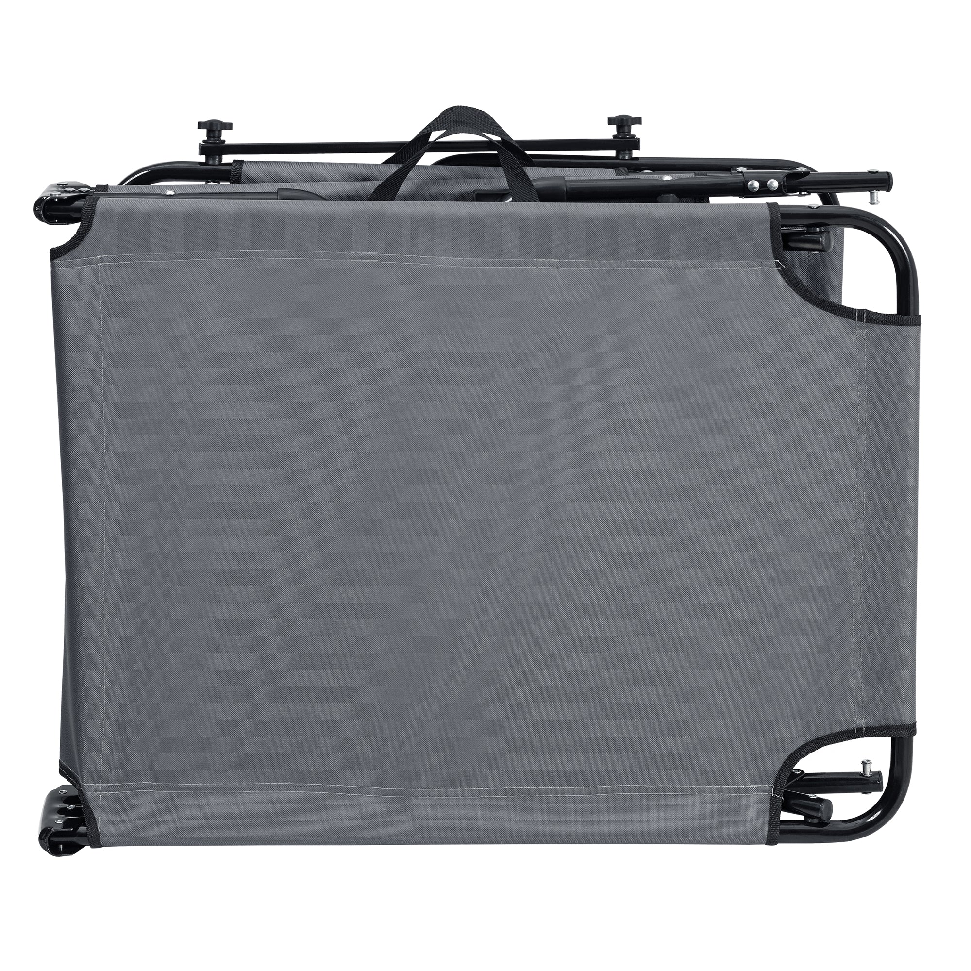 Set di 2 Lettini Prendisole Lomeda con Tettuccio Parasole e Schienale Reclinabile - Grigio Scuro casa.pro