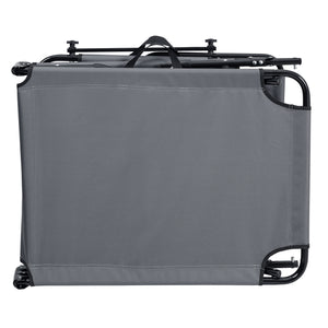 Set di 2 Lettini Prendisole Lomeda con Tettuccio Parasole e Schienale Reclinabile - Grigio Scuro casa.pro