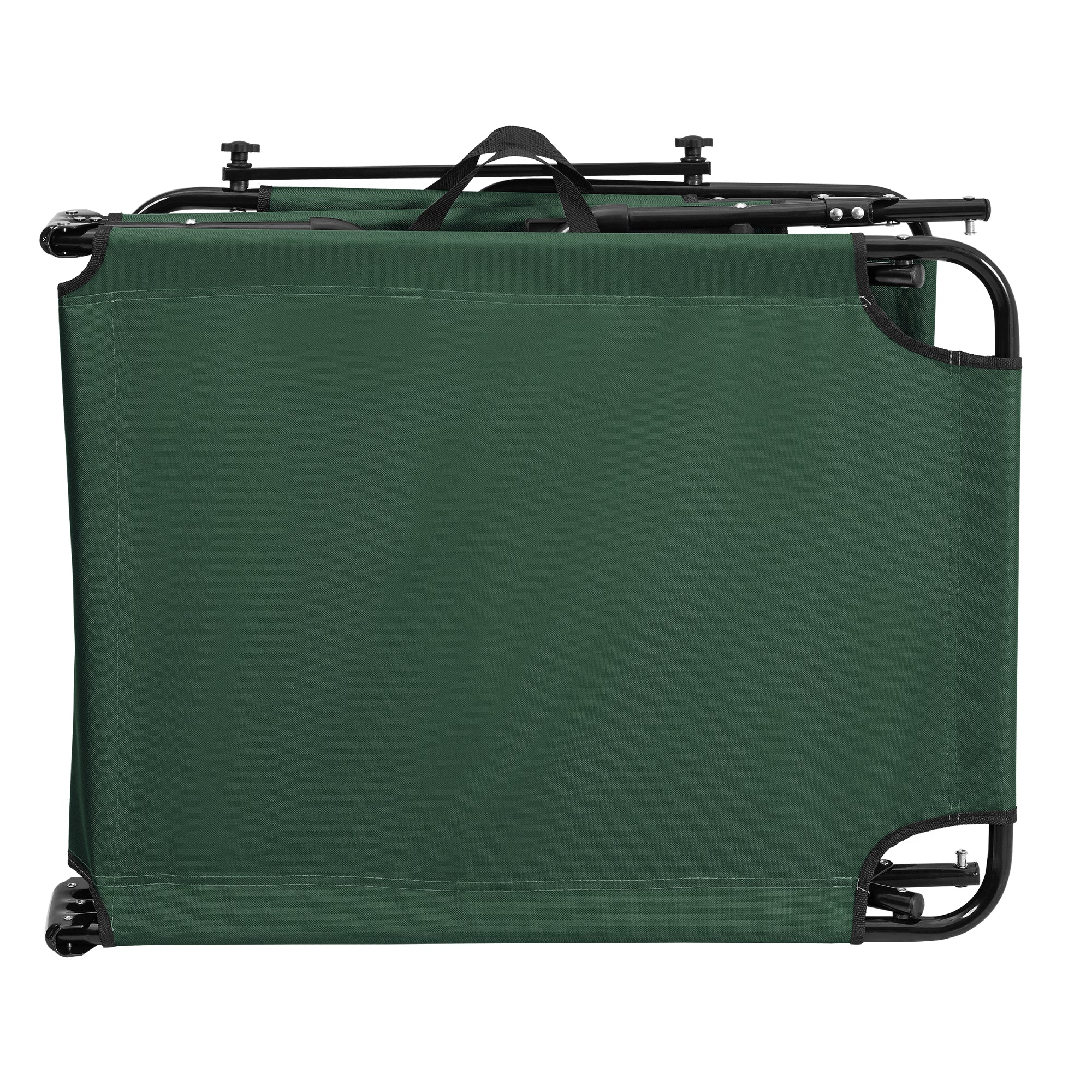 Set di 2 Lettini Prendisole Lomeda con Tettuccio Parasole e Schienale Reclinabile - Verde Scuro casa.pro