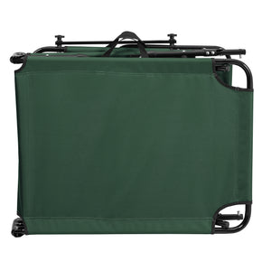 Set di 2 Lettini Prendisole Lomeda con Tettuccio Parasole e Schienale Reclinabile - Verde Scuro casa.pro