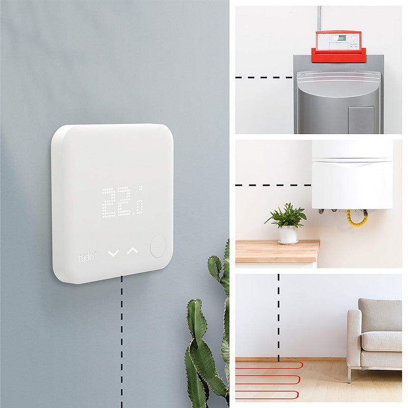TADO¬∞ termostato kit di base V3+. Termostato Intelligente cablato. Compatibile con Alexa e Google Assistant. Bianco