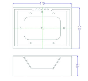 Vasca idromassaggio con vetro panoramico 170 X 120 cm 8 getti – Linda