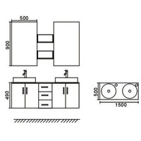 Mobile Bagno Bianco 150 cm Lavabo Incluso – White Lion