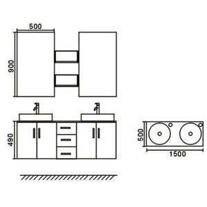 Mobile Bagno Bianco 150 cm Lavabo Incluso – White Lion