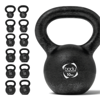 Kettlebell 10kg in ghisa con manico comodo e base stabile.