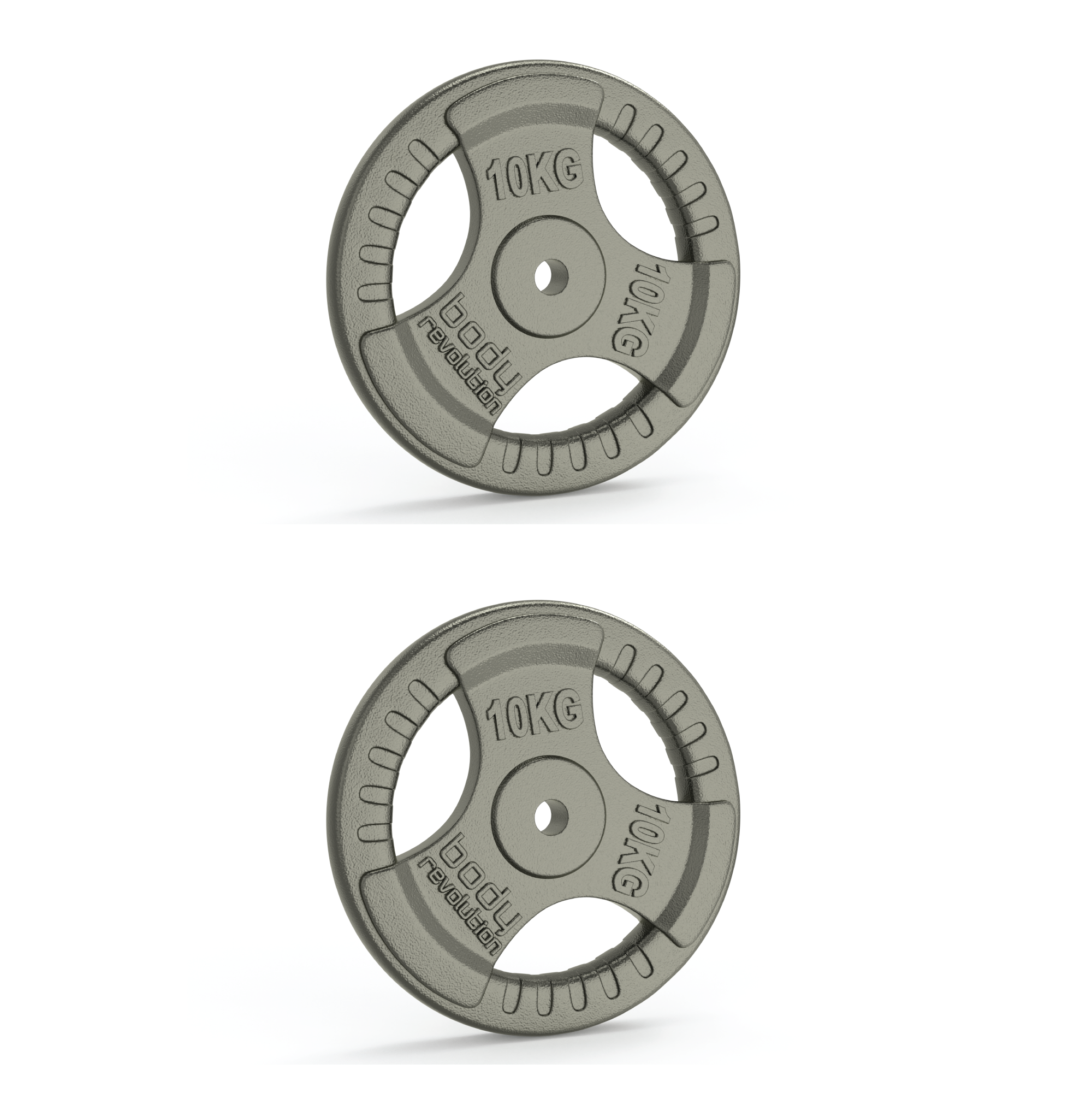 2 piastre da 10 kg con presa tripla – foro 25 mm.