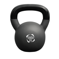 Kettlebell nero 20 kg con impugnatura ergonomica e base piatta