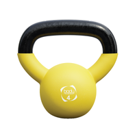 Kettlebell 4kg neoprene antiscivolo e codice colore per casa o palestra