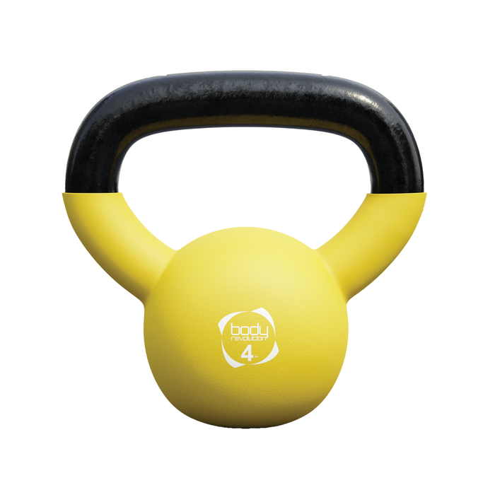 Kettlebell 4kg neoprene antiscivolo e codice colore per casa o palestra