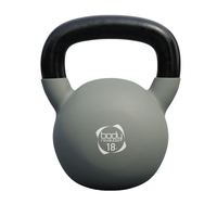 Kettlebell grigia 18 kg con base piatta e manico ergonomico