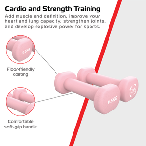 2 Manubri Neoprene 0,5 kg – Esagonali Antiribaltamento, Antiscivolo