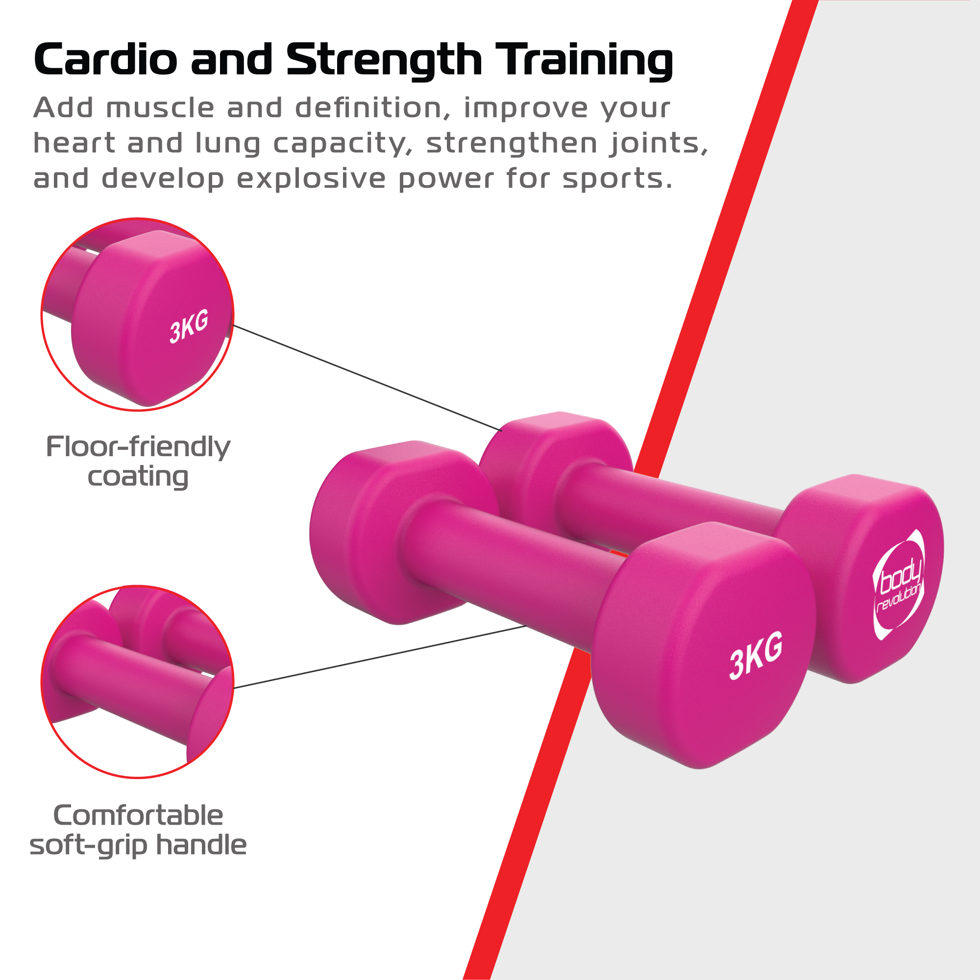 Manubri neoprene 2 x 3kg per allenamento