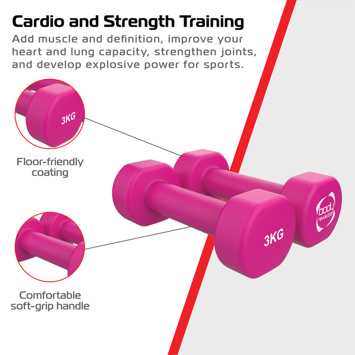 Manubri neoprene 2 x 3kg per allenamento