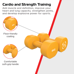 Set di 2 Manubri 6 kg in Neoprene – Antiscivolo