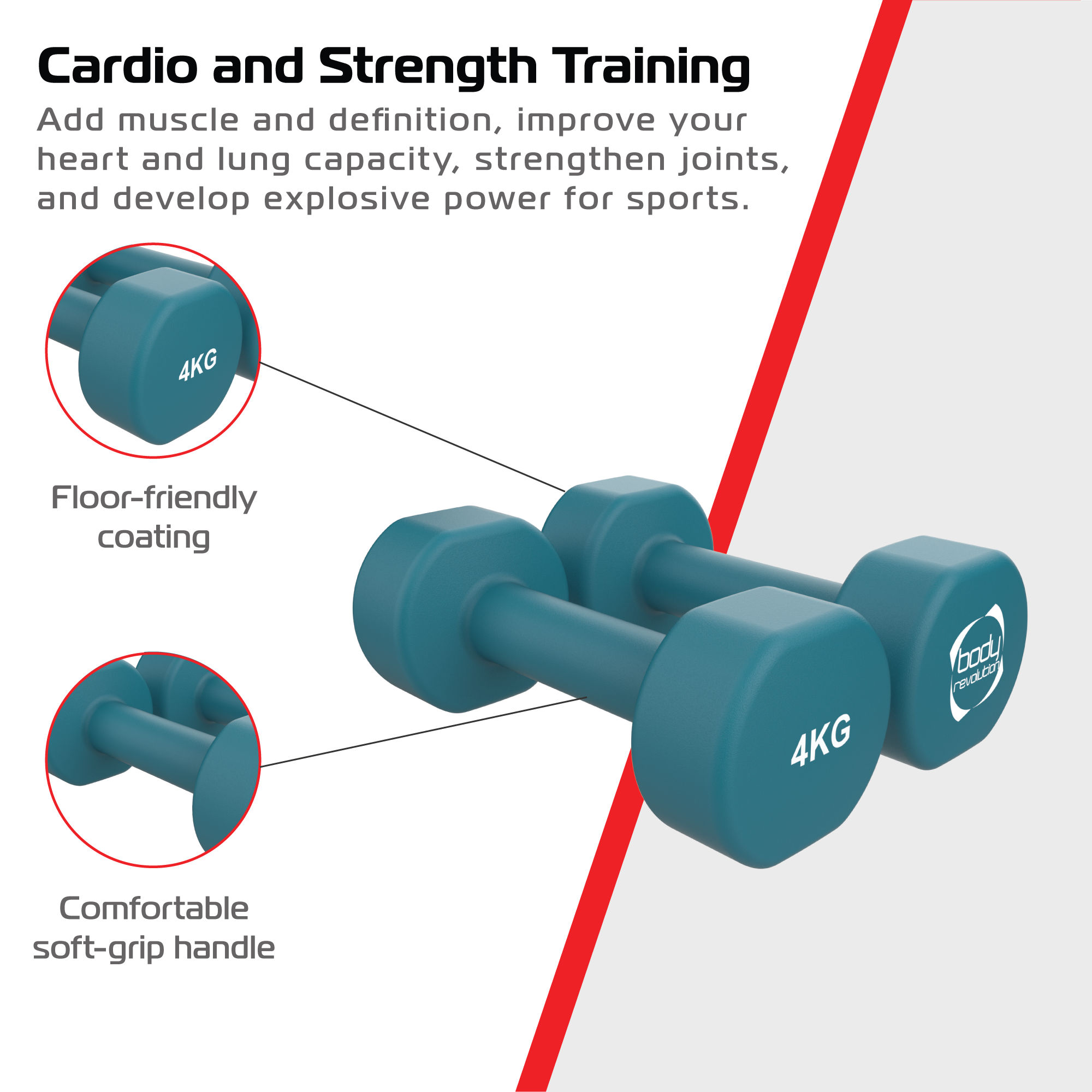 Manubri neoprene 2 x 4kg per casa