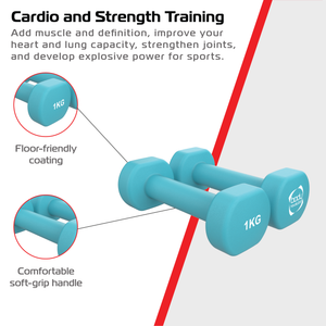 Manubri Neoprene 2 x 1kg – Allenamento Casa e Palestra