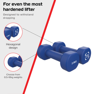 Manubri Neoprene 2 x 2,5kg Antiscivolo Allenamento