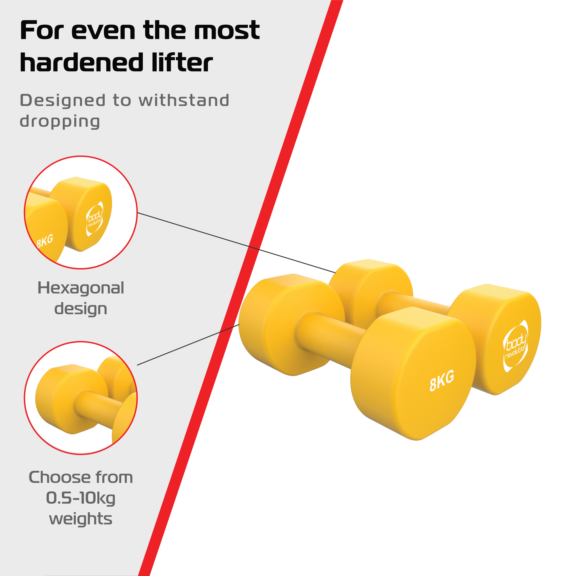 Manubri neoprene 2 x 8 kg antiscivolo