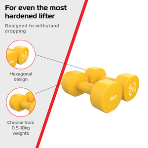 Manubri neoprene 2 x 8 kg antiscivolo