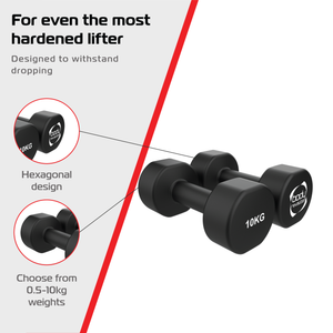 Manubri neoprene 2 x 10 kg, antiscivolo