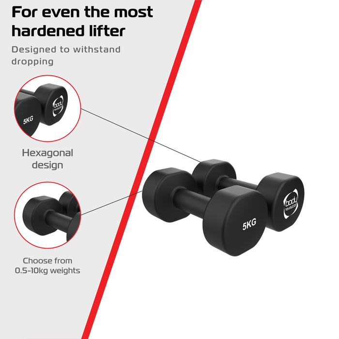 Manubri neoprene 2 x 5kg antiscivolo