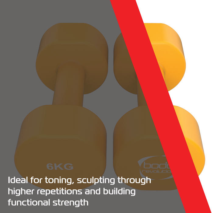 Set di 2 Manubri 6 kg in Neoprene – Antiscivolo