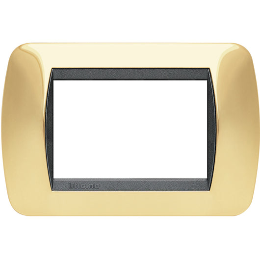 Bticino Living Light internetional 503  placca 3 posti oro vero L4803OR