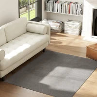 Tappeto Salotto 120x160 cm Lavabile in Lavatrice Pelo Lungo Stile Moderno Tappeto per Soggiorno Camera da Letto Grigio Chiaro