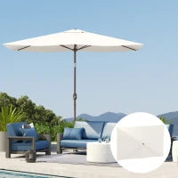 Telo di Ricambio per Ombrellone Rettangolare 3x2 m a 6 Stecche, Poliestere Anti UV 50+, Beige