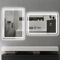 Specchio Bagno con Interruttore Touch, Luce LED a 3 Temperature e Antiappannamento, 70x100cm
