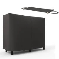 Portalegna da Interno ed Esterno in Metallo con Telo Porta Legna e Copertura, 120x36x99 cm, Nero