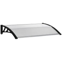 Pensilina da Esterno per Finestre e Porte, in Policarbonato e Alluminio, 110x60x18cm - Trasparente